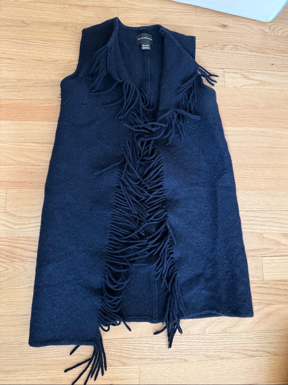 Club Monaco wool Dark Navy Fringe vest